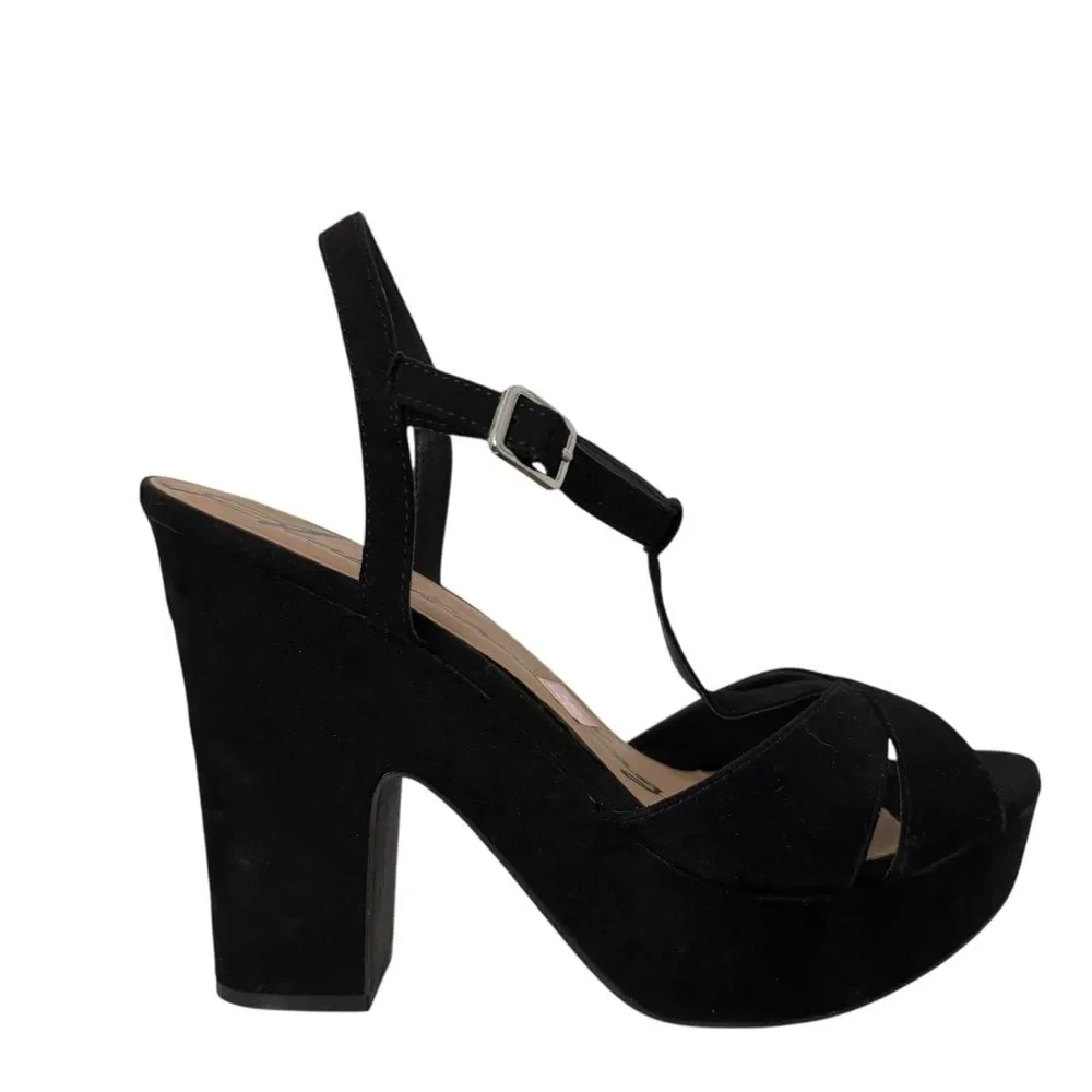 American Rag Black Jamie T-Strap Platform Dressy Sandals